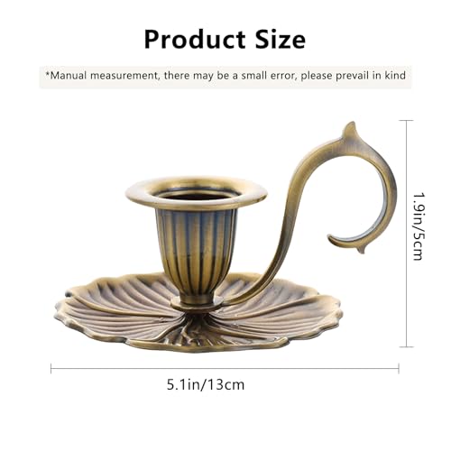 Vintage Candle Holder Detachable Metal Candlestick Holders with Handle Rustproof Taper Candle Holders for Christmas Wedding Home Decor (2, Bronze) - color: Bronze