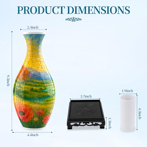 3D Puzzles Vase for Adults, Crafts for Adults, 160 Pieces Plastic DIY Unique Flower Vase with LED Light House Warming Gift Birthday Gifts for Flower Arrangements and Home Decor (Mountains) - color: Mountain and Flower