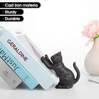 Cat Decorative Bookends, Cute Book Ends to Hold Books, Bookends for Shelves, Unique Cast Iron Book Stopper for Heavy Books, Cat Office Decor, 1 Pair/2 PCS