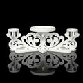 Wooden Unity Candle Holder – Solid One-Piece Triple Candle Stand – Handcrafted from Natural Wood – Painted in Safe Premium White Finish – Fits 2 Taper (0.80”) & 1 Pillar Candle (3”)