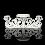 Wooden Unity Candle Holder – Solid One-Piece Triple Candle Stand – Handcrafted from Natural Wood – Painted in Safe Premium White Finish – Fits 2 Taper (0.80”) & 1 Pillar Candle (3”)
