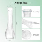 Glass Bud Vases for Centerpiece,12 Pcs Small Clear Ribbed Flower Vases for Weddings, Parties, Home Decor (8.5" Tall, Bulk Set) - Minimalist Table Vase for Roses, Pampas Grass, DIY Arrangements