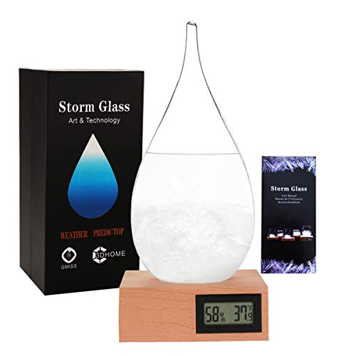 Storm Glass Weather Predictor,Christmas Unique Gifts, Christmas Snow Globe Barometer, Storm Glass Weather Station, Decorative Weather Predictor,Decorative Glass Bottles for Home and Office (XXL) - size: XXL