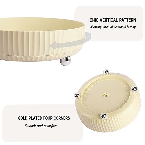 Anyoifax Makeup Perfume Organizer Tray 360 Degree Rotating Lazy Susan Skincare Lotion Organizer Spinning Cosmetics Storage for Dresser, Vanity, Bathroom Countertop, Small Beige - color: Beige, size: 9 "