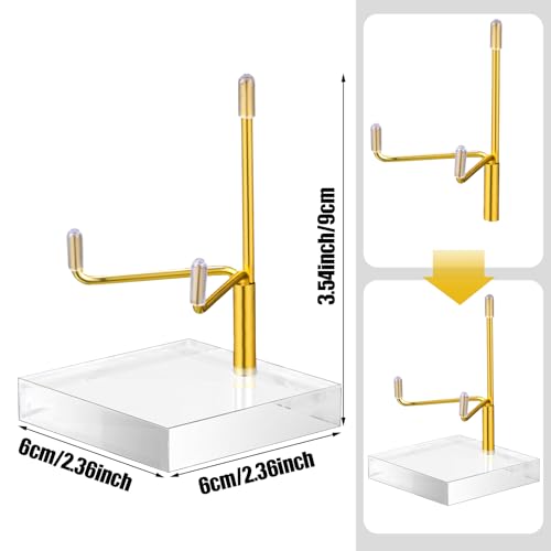 Kigley 8 Pcs Adjustable Metal Arm Display Stand Crystal Holder Easel Display with Acrylic Base Easel Rock Mineral Stand for Geodes Mineral Agate Collection (Gold,2.36 x 2.36 x 3.54 Inches) - color: Gold, size: 2.36 x 2.36 x 3.54 Inches