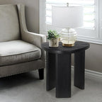 Oakrain Black End Tables, Wood Sofa Bed Side Table, Modern Nightstand for Bedroom, Small Coffee Table for Living Room - color: Black-triangle Shape