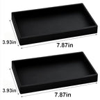 2PCS 7.87” L x 3.93” W Silicone Soap Dispenser Trays, countertop Tray for Kitchen Counter, Toilet, Small Black Tray for Scrubber, Lotion Bottles, Perfume, Jewelry, Candle, Key Trinket Ring-Black - color: Black （2pcs Small 7.87”）