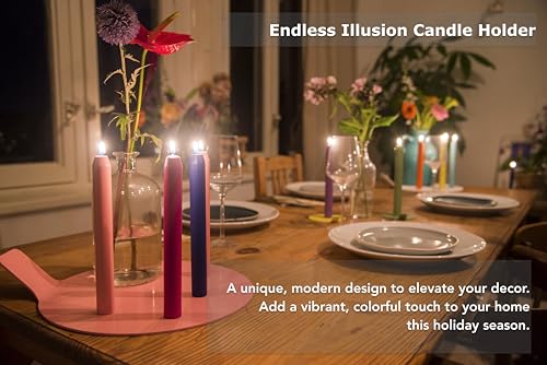 Candle Stick Holder Modular Taper Candle Holder Coated Iron Magnetic Endless Lighting Illusion Anti Tipping Modern Vintage Fireplace Dinning Holiday Home Decor Wedding Party Gift (Black) - color: Black