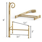 Display Stand for Plate, Foldable Metal Plate Stand for Table, Decorative Easel Holder for Picture Frames, Photos, Wedding Cards, Sign Posters, Cavas, 6-inch Gold