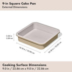 OXO Good Grips Non-Stick Pro Ceramic Coated Metal Bakeware 9” Square Cake Pan – Biscuit - color: Biscuit, size: 9" Square Cake Pan