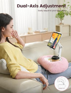 Lamicall Kindle Holder Tablet Pillow Stand - [360° Adjustable Arm][Soft & Washable] iPad Lap Holder, Kindle Accessories for Reading in Bed, iPad Stand with Bowl for 4.7-13" Tablet, E-Reader, iPhone - color: Pink