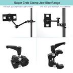 Mippko iPad Holder for Microphone Stand/Mic Music Stand,Tablet Mount Compatible with 4.7~12.9" / Nexus/LG G Pads/e-Reader/Switch/iPhone,360° Adjustable 10" Long Aluminum Alloy Arm