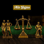 CHOVY Gemini – Gemini Twins Brass Zodiac Sculpture Set – 100% Solid Handcrafted Collectible Figurine, Retro Astrology Decor for Desk & Shelf - style: Gemini