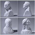 Lady Justice Statue Bust Scales of Justice Decor Greek Roman Plaster Sculpture, Law Office Lawyer Desk Shelf Display Attorney Judge Legal Gift