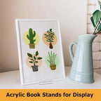 Biaungdo 6 Pcs Acrylic Book Display Stand, Adjustable Clear Display Holder Easel Collector Stand, Compact Desktop Stand for Photos, Postcard, Magazine, Artworks