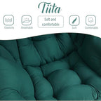Tiita Lazy Chair with Ottoman, Green Modern Large Accent Chair, Comfy Leisure Sofa Armchair with Ottoman, Reading Chair with Footrest for Bedroom, Living Room, Dorm Rooms, Green - color: Peach Skin Green