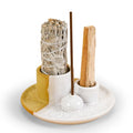 Palo Santo Sticks Holder, Multi-Purpose Handmade Ceramic Incense Burner for Palo Santo Incense Sticks, Sage Holder for Burning, Ash Catcher Tray for Meditation Yoga Room (Terracotta) - color: Terracotta