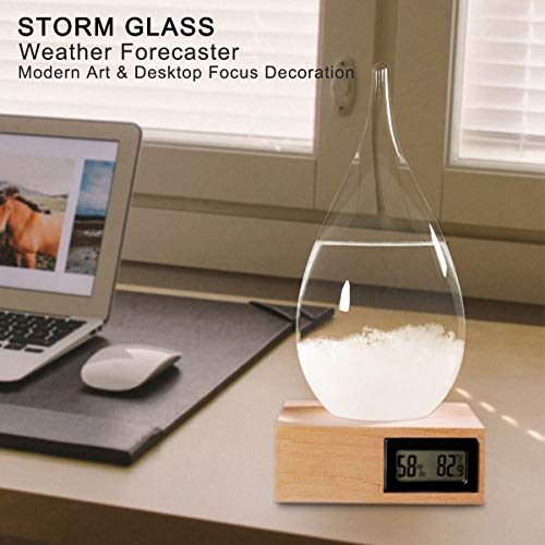 Storm Glass Weather Predictor,Christmas Unique Gifts, Christmas Snow Globe Barometer, Storm Glass Weather Station, Decorative Weather Predictor,Decorative Glass Bottles for Home and Office (XXL) - size: XXL