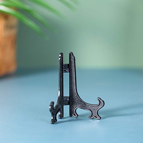 Artliving 3" Black Plastic Stand Cookie Holder Display Stand Place Card Holder Display Easels at Weddings, Birthday Party(24 Pack) - color: Black, size: 3inch(24piece)