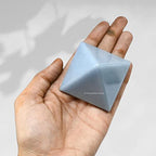 Amazing Gemstone Angelite Pyramid Crystal Healing Stones - 2" Great Pyramid Figurine of Natural Stone Pyramid for Meditation, Reiki, Chakra Balancing and Crystal Pyramids Grid - color: Angelite