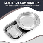 Strong Magnetic Stainless Steel Metal Tray Holder 3 piece Set Screws, Nuts, Small Parts Storage Box Tools