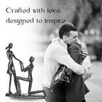 Iron 6th Anniversary Wedding Gifts for Her, Handcrafted Iron Sculpture Staute Ornament Figurine for Couples Romantic Figurines, Proposal Gifts Wedding Decor - style: Proposal