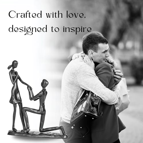 Iron 6th Anniversary Wedding Gifts for Her, Handcrafted Iron Sculpture Staute Ornament Figurine for Couples Romantic Figurines, Proposal Gifts Wedding Decor - style: Proposal