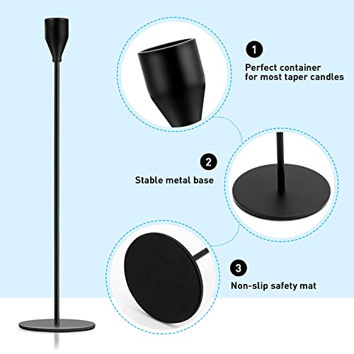 Black Candlestick Holder Set of 24 for Taper Candles, Decorative Candle Holders Bulk Candle Stick Holders Taper Candle Holders for Table Centerpiece Wedding Dinning Party Anniversary Home Decor - color: Black
