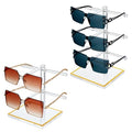 Luxury Acrylic Sunglasses Display Stand Set of 2 (2-Tier & 3-Tier), Glasses Stand, Eyewear Holder, Vertical Sunglass Racks, Tiered Eyeglasses Organizer Collection for Closet Retail Boutique Counter - size: 2PC(2tier+3tier)