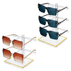 Luxury Acrylic Sunglasses Display Stand Set of 2 (2-Tier & 3-Tier), Glasses Stand, Eyewear Holder, Vertical Sunglass Racks, Tiered Eyeglasses Organizer Collection for Closet Retail Boutique Counter - size: 2PC(2tier+3tier)