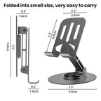 Universal Metal Cell Phone Stand, Multi-Angel Adjustable 360° Rotation Non-Slip Metal Phone Stand Compatible with iPhone 17 16 Pro Max and All Smartphones (Grey) - color: Grey