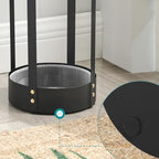 SONGMICS Umbrella Stand, Steel Round Umbrella Holder Rack, 7.7 x 7.7 x 21.7 Inches, with Detachable Drip Tray, for Entryway, Office, Stable, Assembly Required, Matte Black ULUC28BK - size: 7.7”D x 7.7”W x 21.7”H