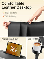 SAIJI TV Tray Table - Heavy Duty Extra Large TV Trays, Upgraded Dinner Trays for Eating on Couch, Tilt & Height Adjustable Snack Table Laptop Desk for Sofa, Bedside and Recliner - color: Black