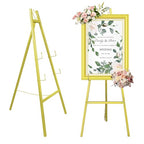 Gold Easel Stand for Wedding Signs,No Assembly Needed-46.7' Heavy Duty Adjustable Wedding Easel with Tool-Free Knobs&Adjustable Chains, Fits Welcome Signs, Posters, Paintings, Events & Art Displays