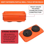 5 PCS Magnetic Trays, 9.4X5.5x1.4Inch, Magnet Tool Tray, Magnetic Parts Tray, orange, by GENHAKON - size: 5 PCS Rectangle Orange
