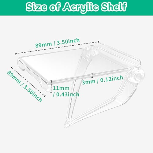 4PCs Acrylic Display Risers Stand Computer Monitor Clear Display Shelf Computer Screen Decor for Mini Figurine Home Office Desk Figures Organizer