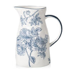 Ceramic Pitcher Vase, Blue and White Jug for Home Decor, Chinoiserie Vase Decor, Decorative Pitcher with Handle