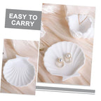 Shell-shaped Jewelry Tray White Trinket Dish Key Holder Aesthetic Jewelry Organizer for Vanity and Entryway Table