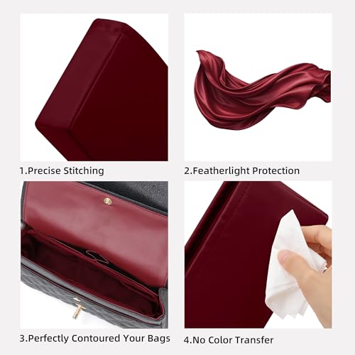 DGAZ Purse Organizer Insert，Silk Bag Organizer，Luxury Handbag & Tote Shaper Fits Chanel CF Bags - color: Wine Red, size: Medium 25