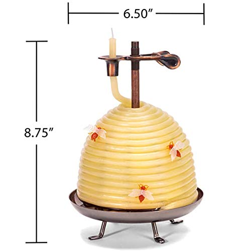 Candle by the Hour 70-Hour Beehive Candle, Eco-friendly Natural Beeswax with Cotton Wick - size: Beehive Candle Standard