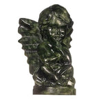 Nupuyai Natural Green Jade Baby Angel Praying Statue for Home Office Decor, Healing Carved Guardian Angel Figurine Collectible Sculpture for Reiki Healing Meditation - size: 3.93-4.05''