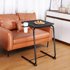 Allpop TV Tray Table - Adjustable TV Dinner Tray for Eating, Folding Laptop Table with 6 Heights & 3 Tilt Angles, Cup Holder on Couch & Bed, Black - color: Black, size: Allpop-TV Tray
