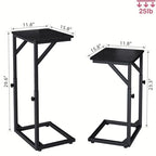 5-Level Adjustable C-Shaped End Table, Small Side Table for Couch, Sofa TV Tray Table for Living Room, Bedroom, Bedside ET-ZA-BKW1 - color: Black