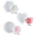 Bookends Resin Molds Set Book Stopper Organize Silicone Mold Crystal Epoxy Resin Molds for Books Office Desktop Organizer (Heart Shape, Round, Hexagon) - color: 3 Bookend molds