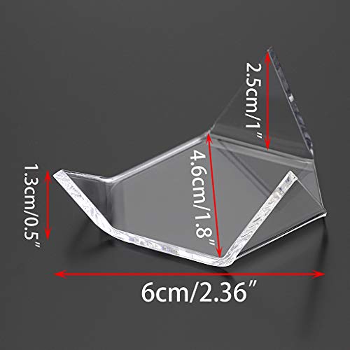 Hipiwe 5 Packs Acrylic Triangle Display Holder - Display Easel Stands for Geodes Rock Mineral Agate Fossil Coral, Clear Plastic Display Stands for Small Collectibles, Medium - size: Medium