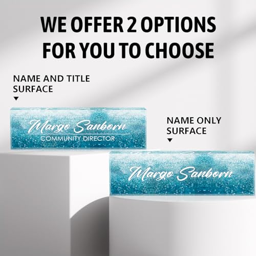 Personalized Name Plate for Office Desk Decor, Custom Gifts for Boss, Manager, Teacher, Nurse, Doctor, Lawyer, Employee Appreciation - color: Crystal 2