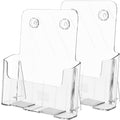 MaxGear Acrylic Brochure Holder 8.5x11 inch, Clear Plastic Literature Holder for Flyers, Pamphlets, Rack Cards and Booklets, Desk or Wall Mount, Acrylic Display Stand for Magazines, Office Use, 2 Pack - size: 8.5"x11"-2 pack