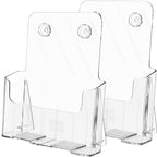 MaxGear Acrylic Brochure Holder 8.5x11 inch, Clear Plastic Literature Holder for Flyers, Pamphlets, Rack Cards and Booklets, Desk or Wall Mount, Acrylic Display Stand for Magazines, Office Use, 2 Pack - size: 8.5"x11"-2 pack
