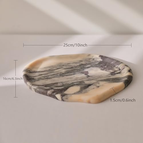 Natural Marble Cloud Shape Jewelry Tray, Key Tray For Entryway Table, Jewelry Dish Trinket Tray for Home Décor, Ring Holder for Women Gift, 10"(25cm) X 6.3"(16cm) - size: 10"(25cm) X 6.3"(16cm)