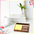 FOUGSTA Mental Health Office Gifts for Women, Psychologist Gift, School Counselor Desk Decor, Office Gifts for Therapy, Wooden Notepad Pen Holder With Appreciation Quotes,16.5 x 12 x 1.5 cm,XXN24 - style: Mistakes